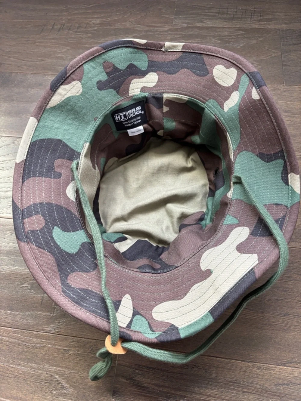 Highland Tactical Boonie Hat, UPF 50%, adjustable chin strap,vented,camo